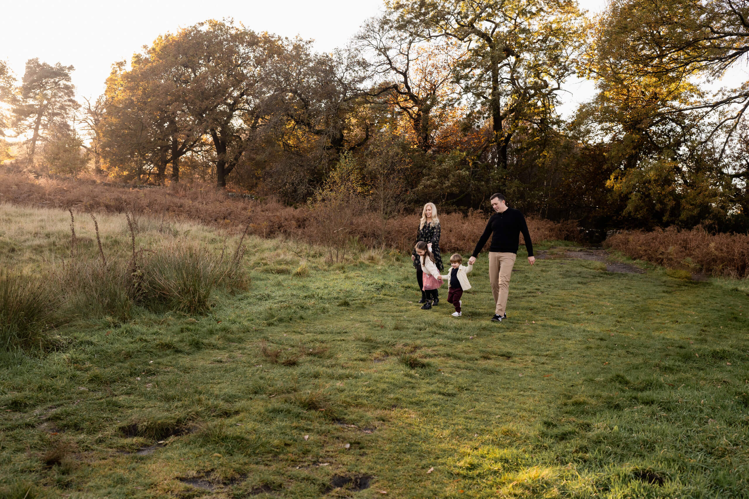 Personal photo of Kelly and her family in the Peak District